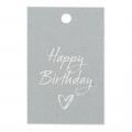 [F415015] Anhänger Birthday Grau Kraftpapier 85x55 mm